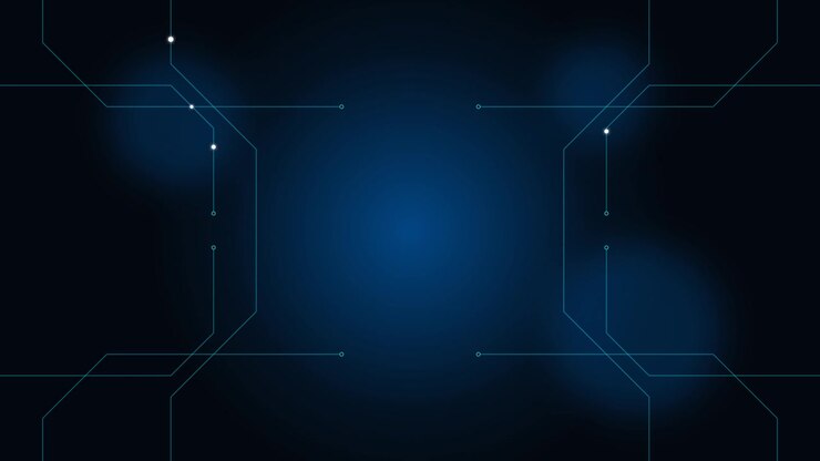 Sfondo astratto di circuito digitale con nodi luminosi in movimento