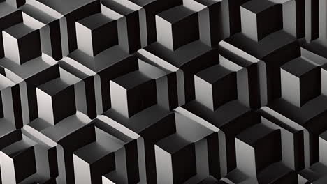 abstract black and white geometric cube pattern