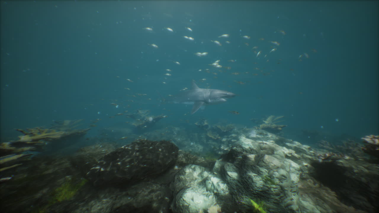 tiburón bajo el agua