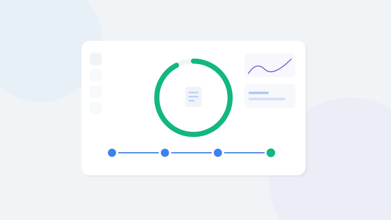Digital Progress Bar Loading Animation with Circular Chart
