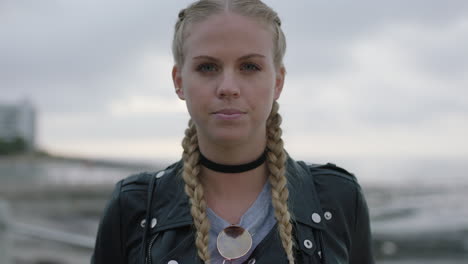 portrait of strong independent woman looking confident at camera