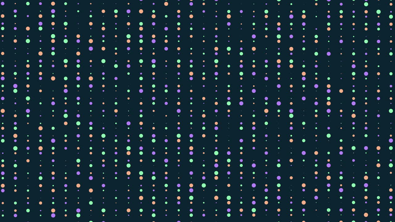 цветная сетка точек на темном фоне