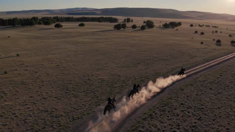 horseback riding adventure in the desert at sunrise