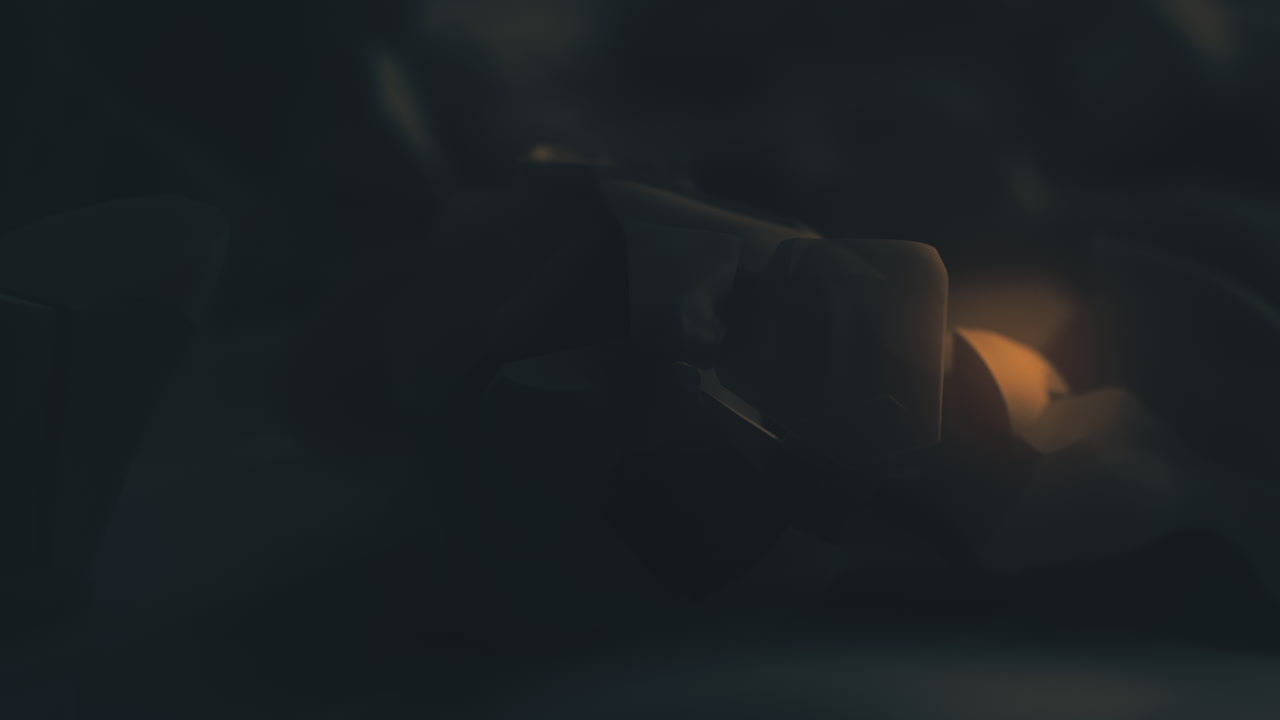 Destroyed andorids on a junkyard in yellow light