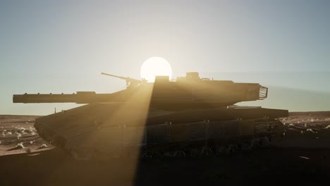 old rusty tank in desert