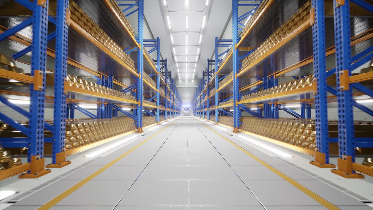 アニメーション 積み重ねられた金の棒 金の棒 財務財産 金貨 高級財産 金融商品の取引