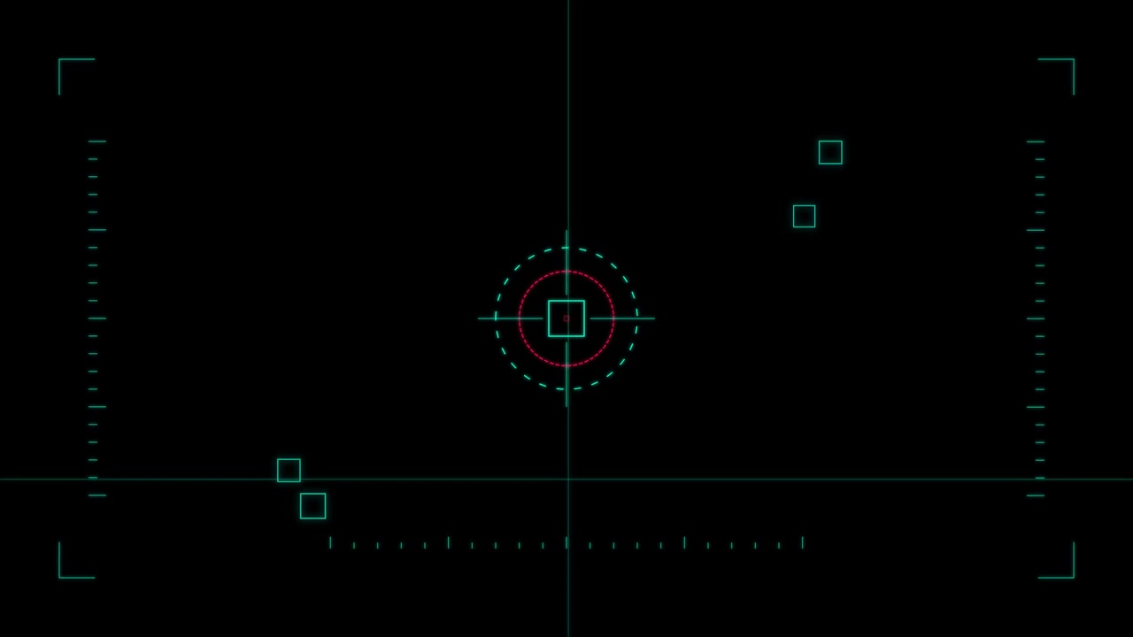Digital HUD Interface With Moving Target Reticle and Scanning Elements
