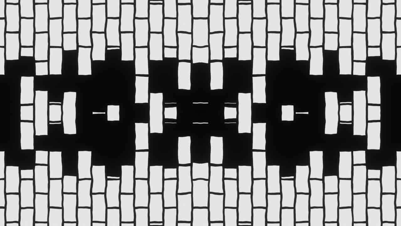 Abstract animation of black and white bricks