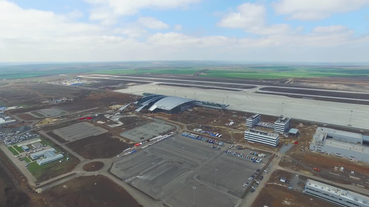 vista aérea de la construcción del aeropuerto
