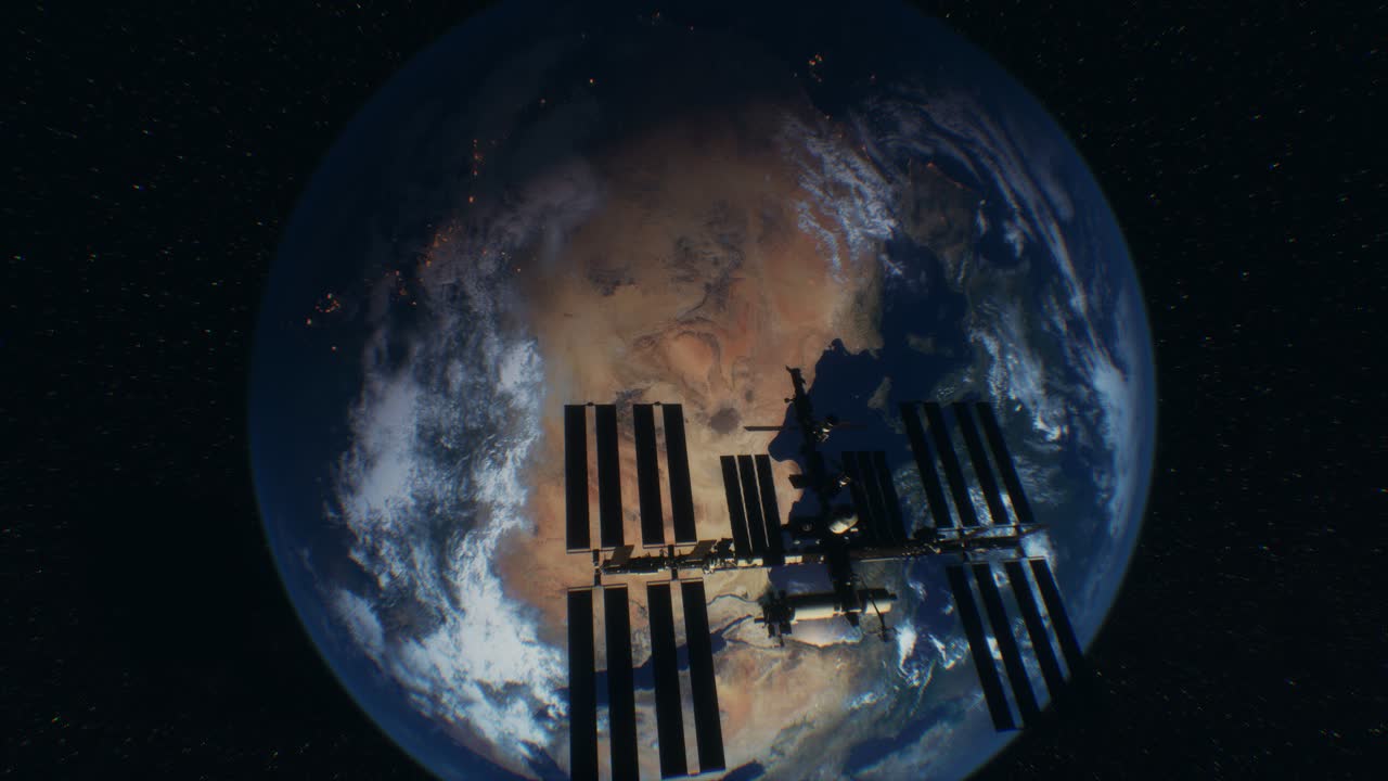 Stazione Spaziale Internazionale in orbita nello spazio sopra il pianeta Terra