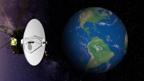 el satélite voyager y la tierra.