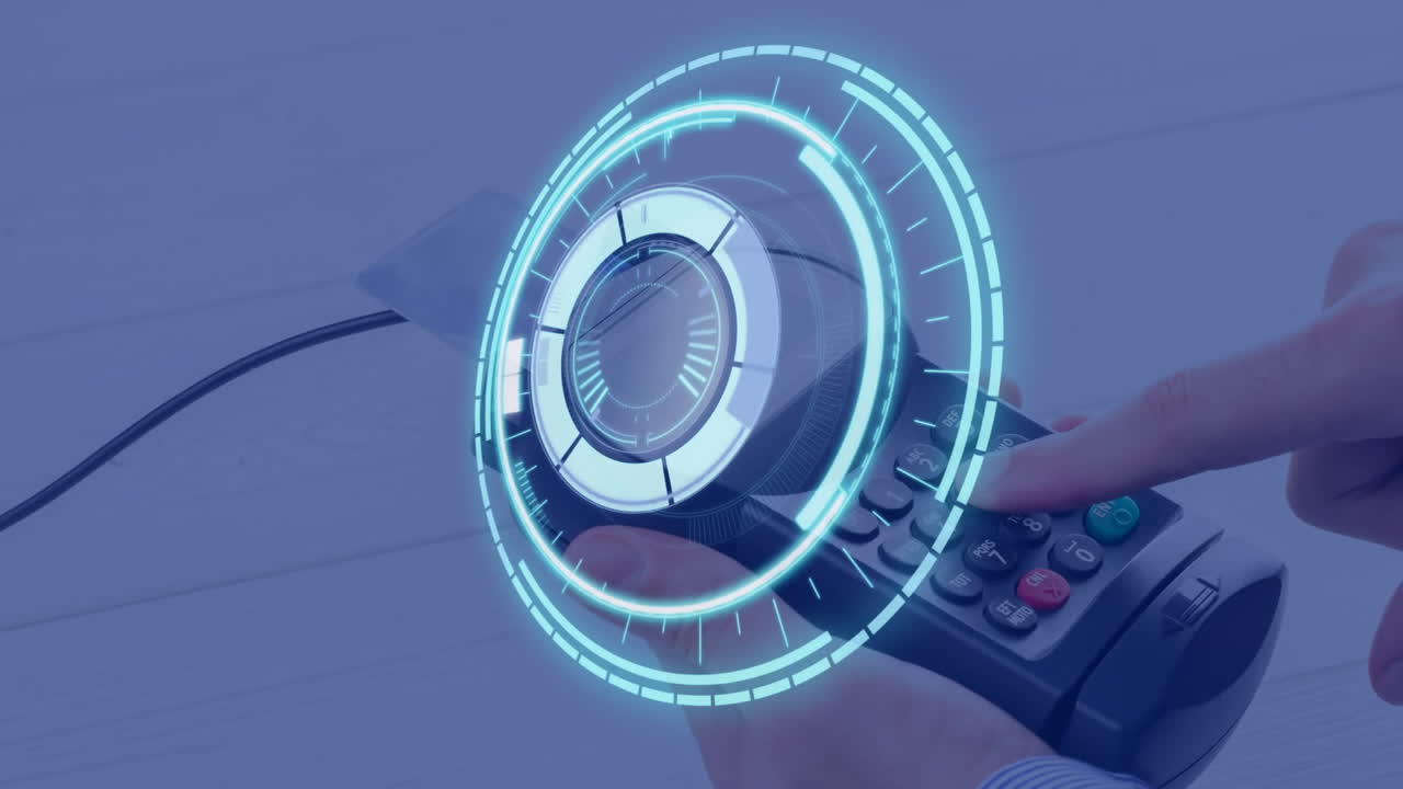 animación del escaneo de alcance sobre el terminal de pago