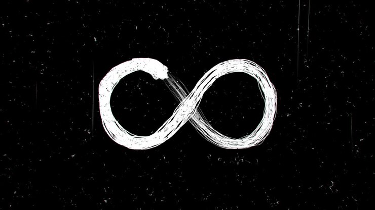 Disegno a mano del simbolo dell'infinito, loop continuo