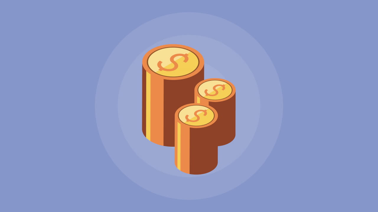 積み重ねられたバーグラフ - お金の成長