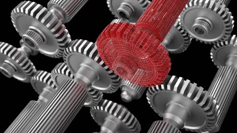 video de fondo industrial con engranajes. animación en 3d.