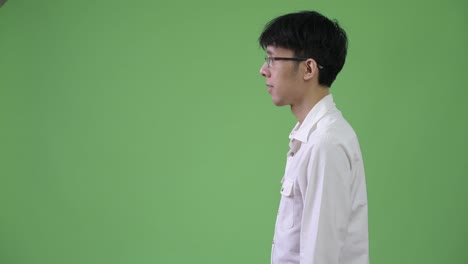 profile view of young asian businessman