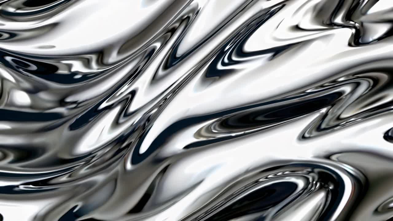 Seamless Loop of Abstract Silver Liquid Metal