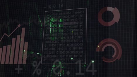 animation of binary coding and data processing over computer servers