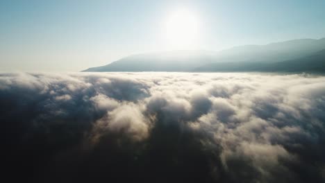 sunrise over a sea of clouds