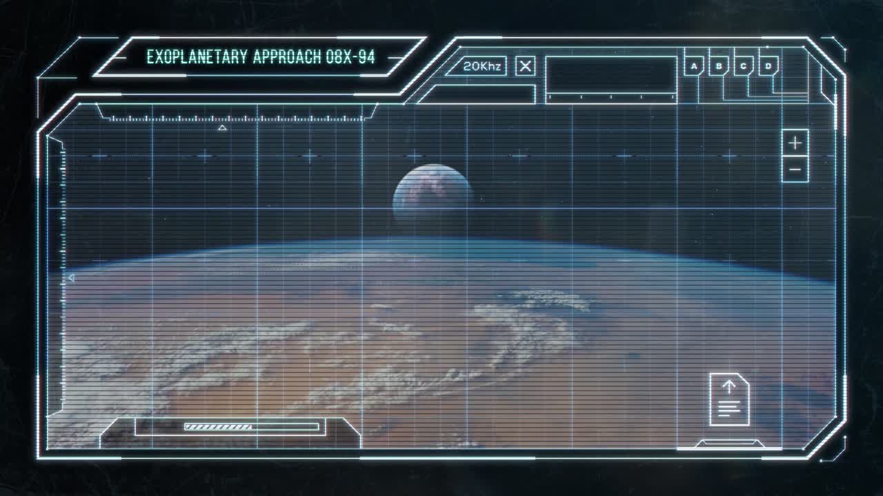 In Orbit Around an Exoplanet - Futuristic Computer HUD