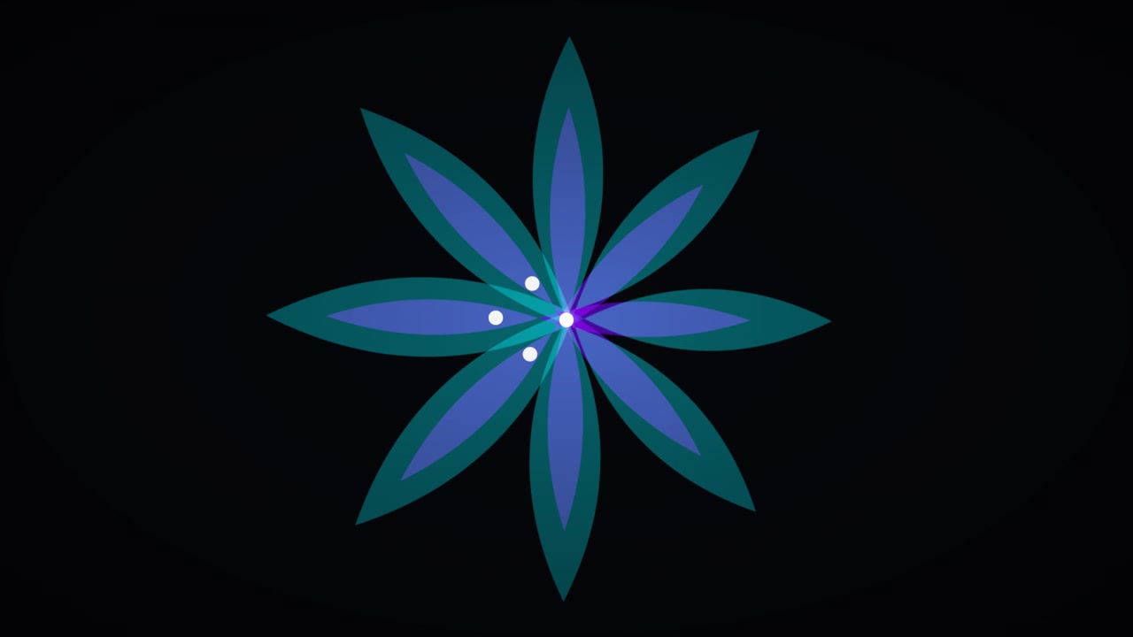 Abstract Animated Flower Graphic with Pulsing Light