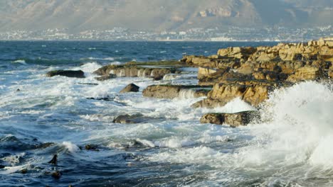 waves in the sea on a sunny day 4k