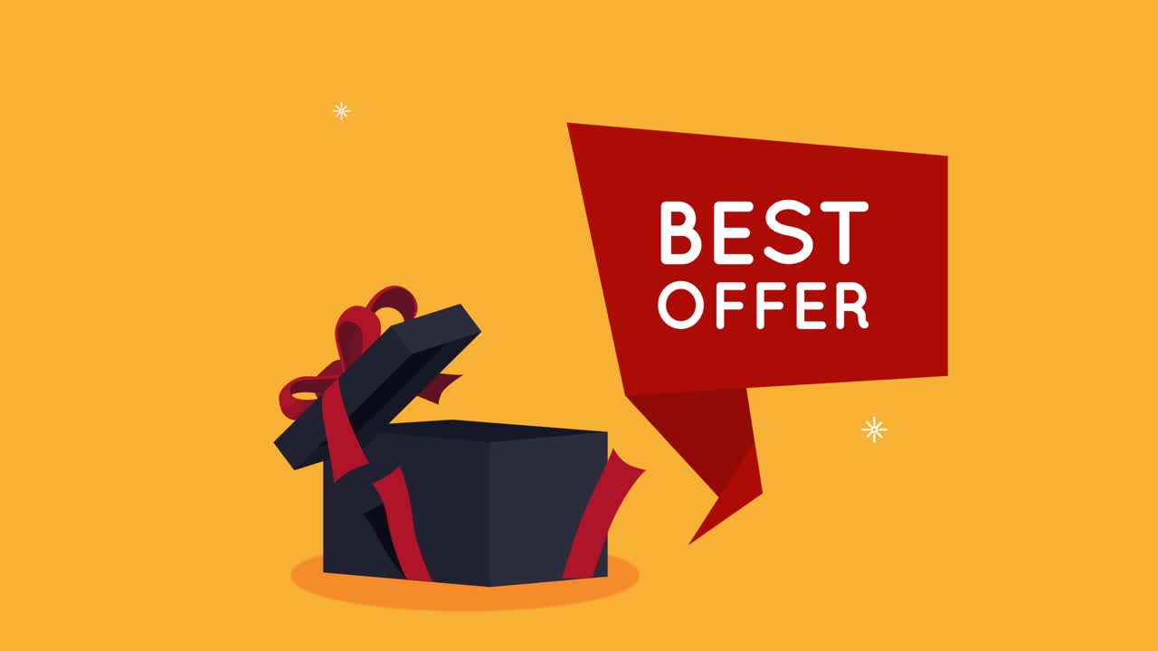 best offer sale poster animation with gift black