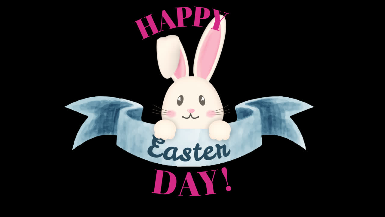 Biglietto d'auguri animato di Buona Pasqua con coniglietto