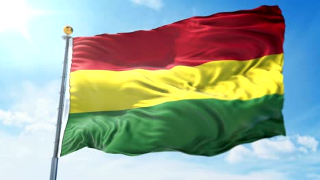 bandera de bolivia bucle sin costuras vídeo de renderización 3d. hermoso bucle de tela textil agitando