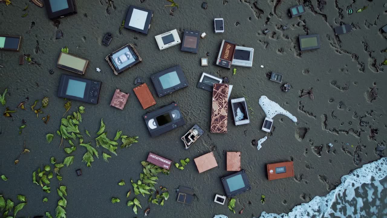 Discarded Electronics on the Beach