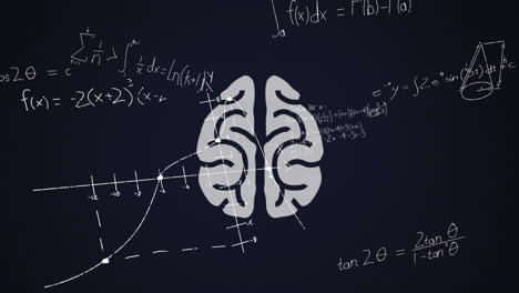 animación del cerebro con tecnología y procesamiento de datos
