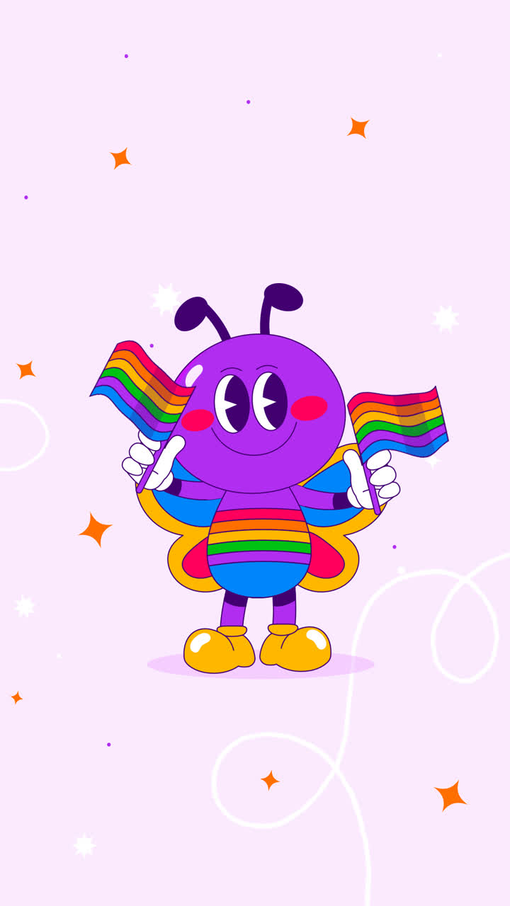 gráfico de movimiento de ilustración dibujada a mano para la celebración del mes del orgullo