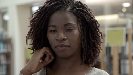 closeup shot of smiling beautiful african american woman