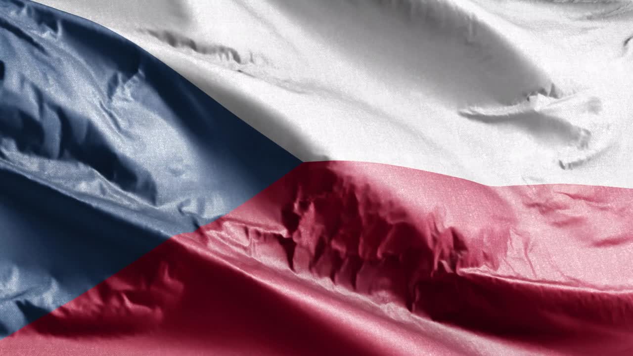 체코 공화국의 섬유 발이 바람에 흔들리고, 체코 공화국 발은 바람에 휘어지고, 직물 섬유 조직은 완전히 채우는 배경, 10 초 루프.