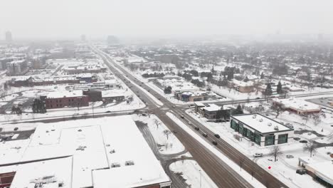 aerial of france avenue in edina, minnesota, small town in the united states