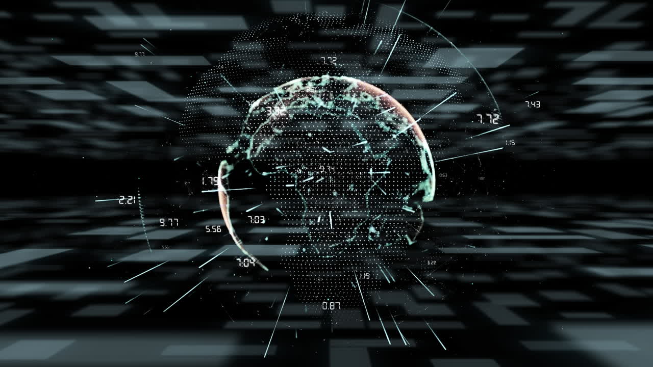 Animation of data processing over globe
