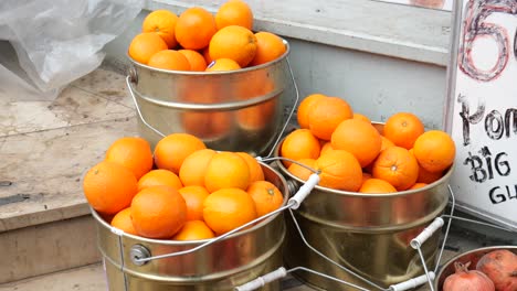 fresh oranges at a street market