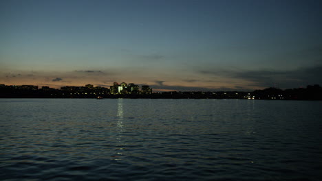 potomac river at sunrise from boat perspective.