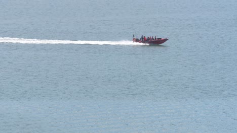 motorboat riding in the ocean