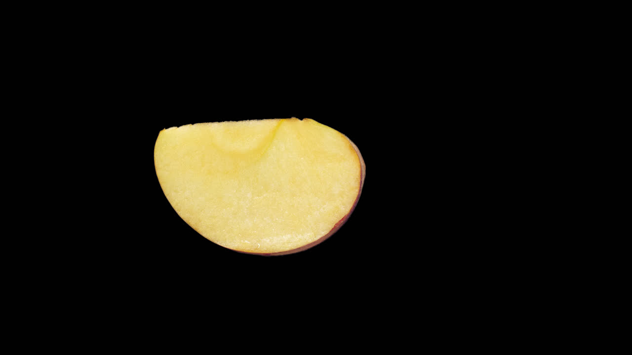 Realistic Slice Of Apple Rotating With Alpha Channel, Video In 4K