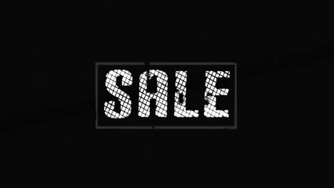 Animation-of-sale-text-in-repetition-on-black-background