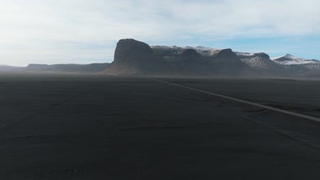 lómagnúpur mountain, windy day in early spring, iceland