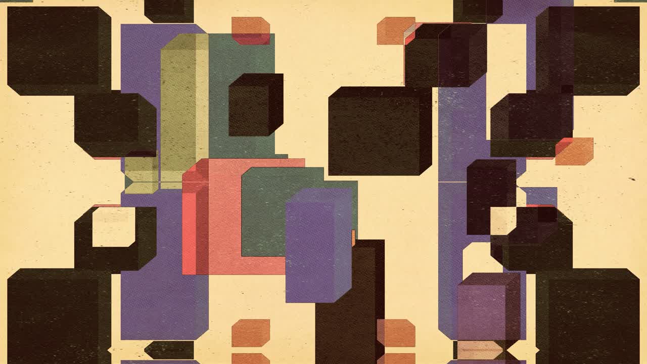 Dynamic Abstract Geometric Pattern with Vintage Texture