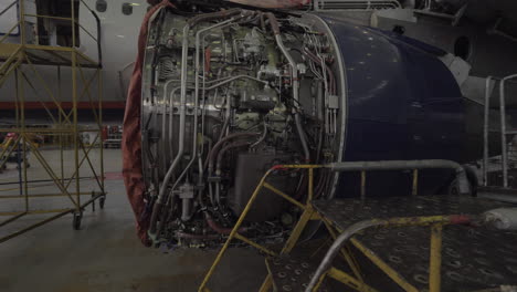 jet engine undergoing repairs