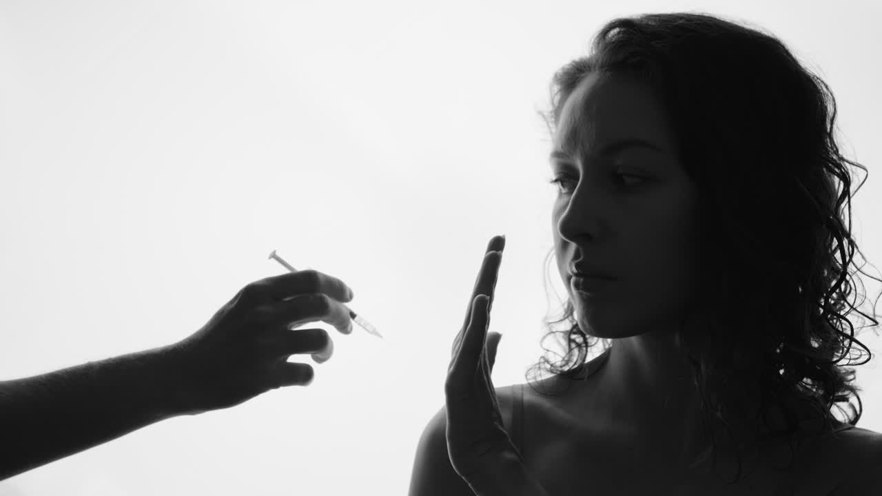 Woman refusing injection