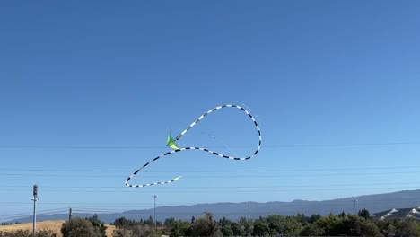 prism kite doing stunts on a blue sky background