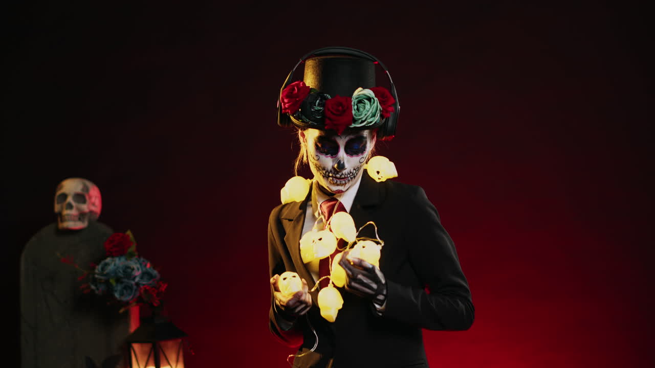 disfraz de halloween del día de los muertos