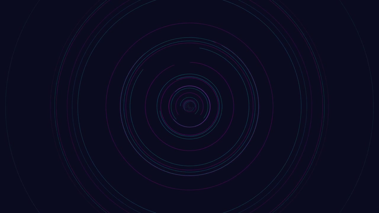 Abstract Motion Graphic of Concentric Neon Circles