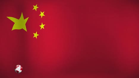 animación del globo y noticias de última hora sobre la bandera de china