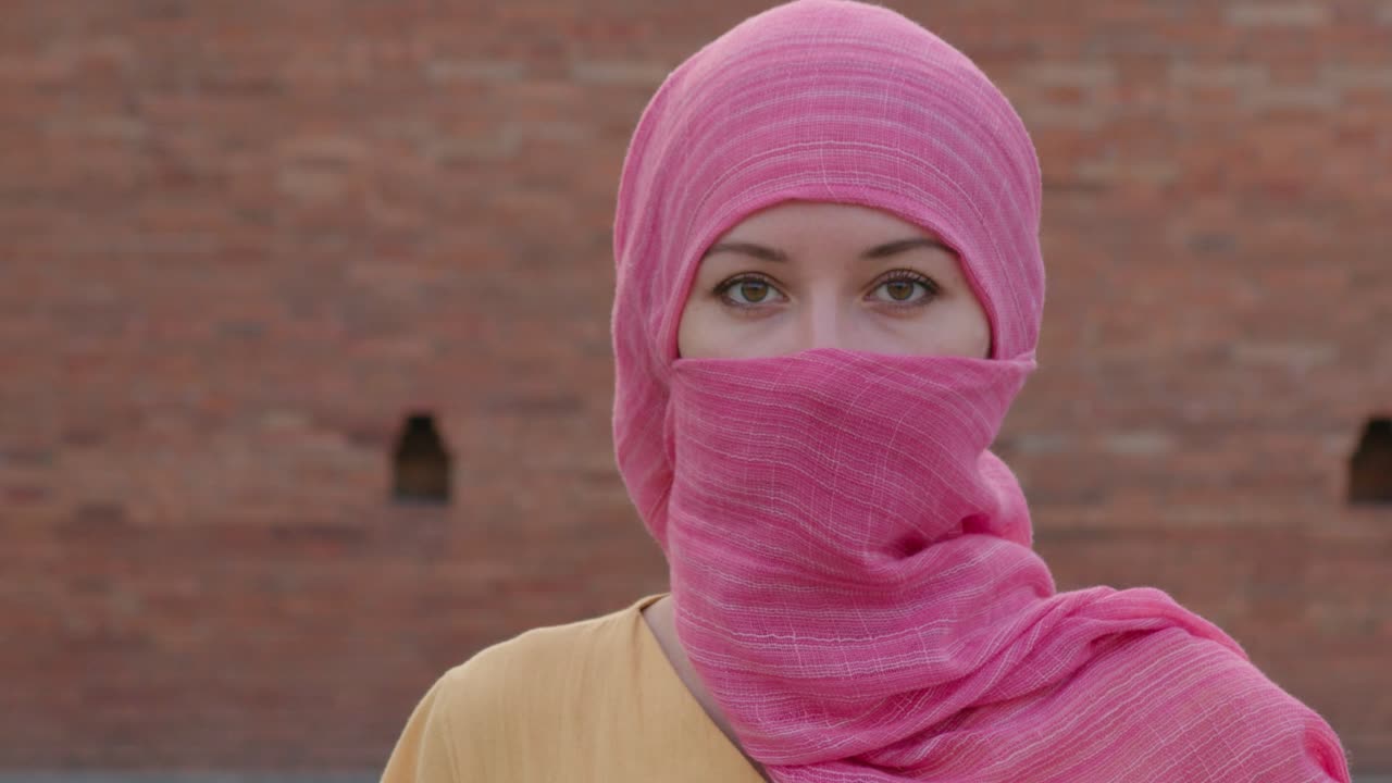Woman Wearing a Pink Hijab